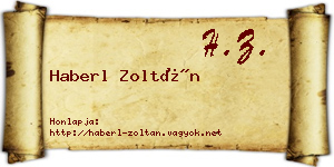 Haberl Zoltán névjegykártya